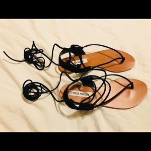 Steve Madden Black Lace Up Sandals